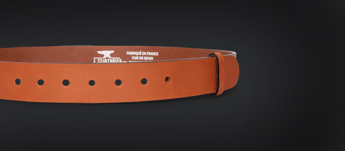 Leather belt without the buckle